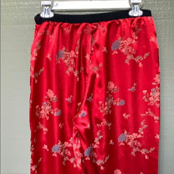 Red Asian high waist pj lounge pants small petite - Picture 6 of 9
